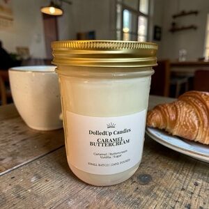16oz Caramel Buttercream Candle | Hand-Poured Soy Wax | Mason Jar Candle